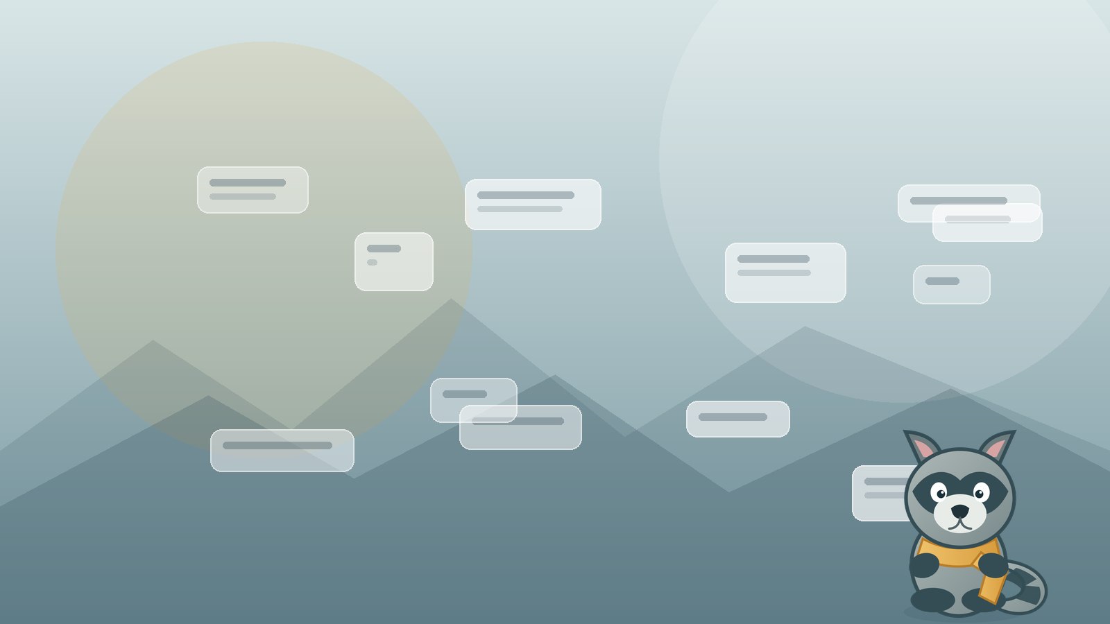 Clean graphic landscape with compact name cards representing one-syllable boy names
